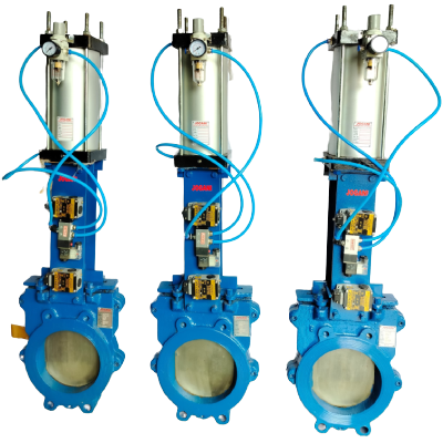 stainless steel pneumatic cylinder knife edge gate valves